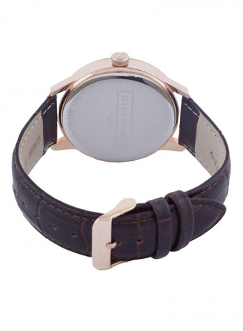 Men's Water Resistant Leather Analog Watch 1877 03