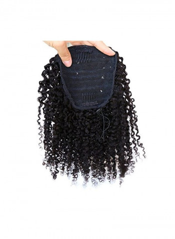 Drawstring Curly Hair Extension Black 16inch