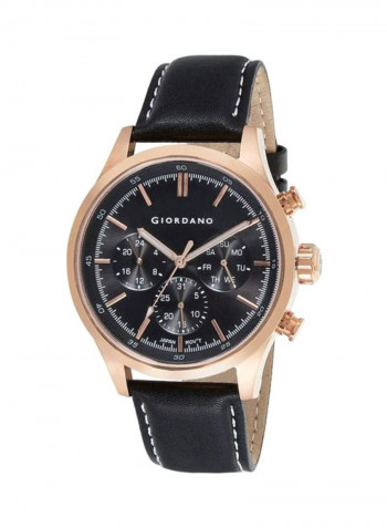 Men's Water Resistant Leather Analog Watch 1907-02