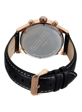Men's Water Resistant Leather Analog Watch 1907-02