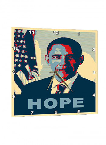 President Barack Obama Design Wall Clock Multicolour 13 x 13 x 0.1inch