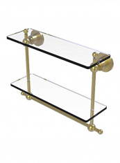 Two Tiered Integrated Glass Shelf Clear/Gold 16inch