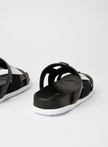 Luxia Vegan Nappa Sandals Black/White