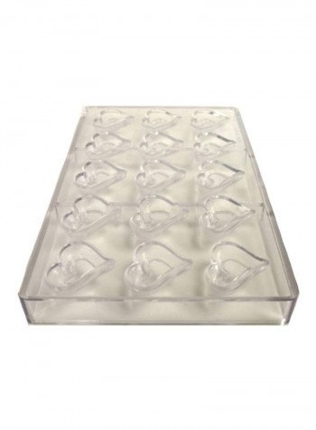 Rounded Heart Chocolate Mold Clear 12x9x3inch