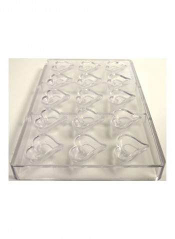 Rounded Heart Chocolate Mold Clear 12x9x3inch
