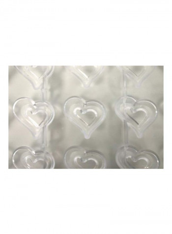Rounded Heart Chocolate Mold Clear 12x9x3inch