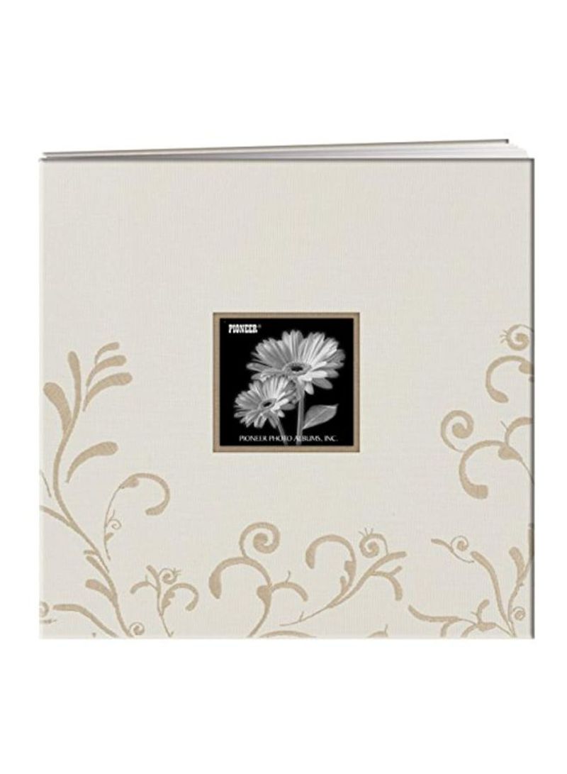 Embroidered Postbound Memory Book With Window Ivory 13.1x1.2x12.5inch