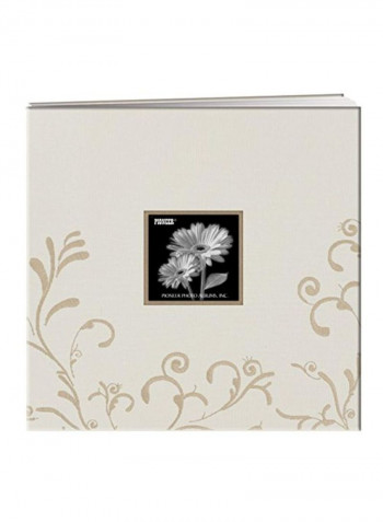 Embroidered Postbound Memory Book With Window Ivory 13.1x1.2x12.5inch