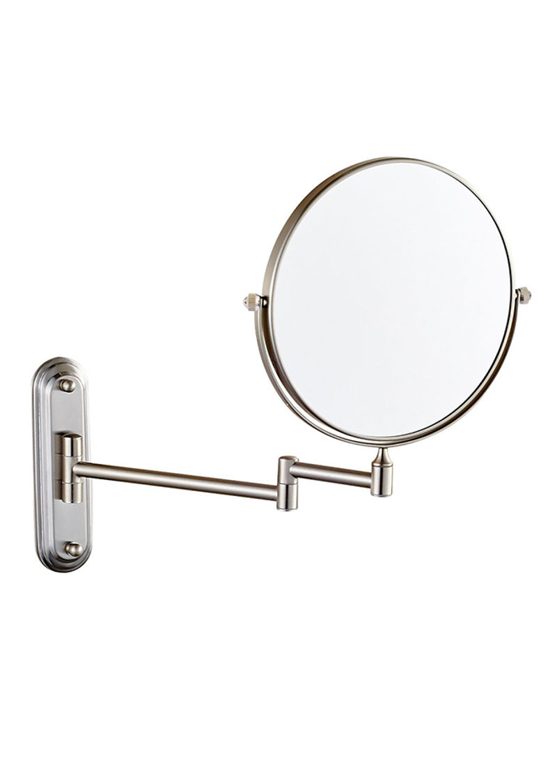 Two-Sided Swive Wall Mount 10X Magnifying Mirror Silver