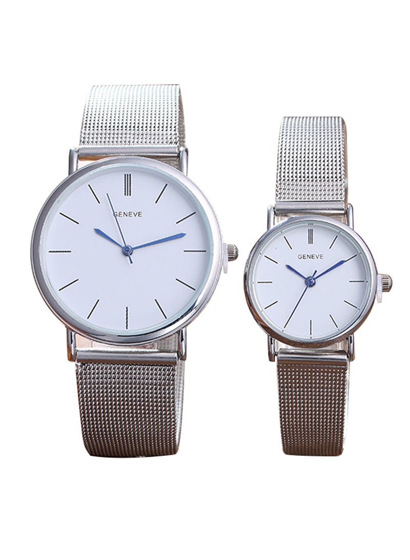 Casual Stainless Steel Quartz Analog Couple Watch NSSB037006575