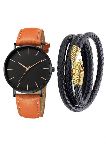 Men's 2-Piece Analog Watch And Bracelet Set 2744