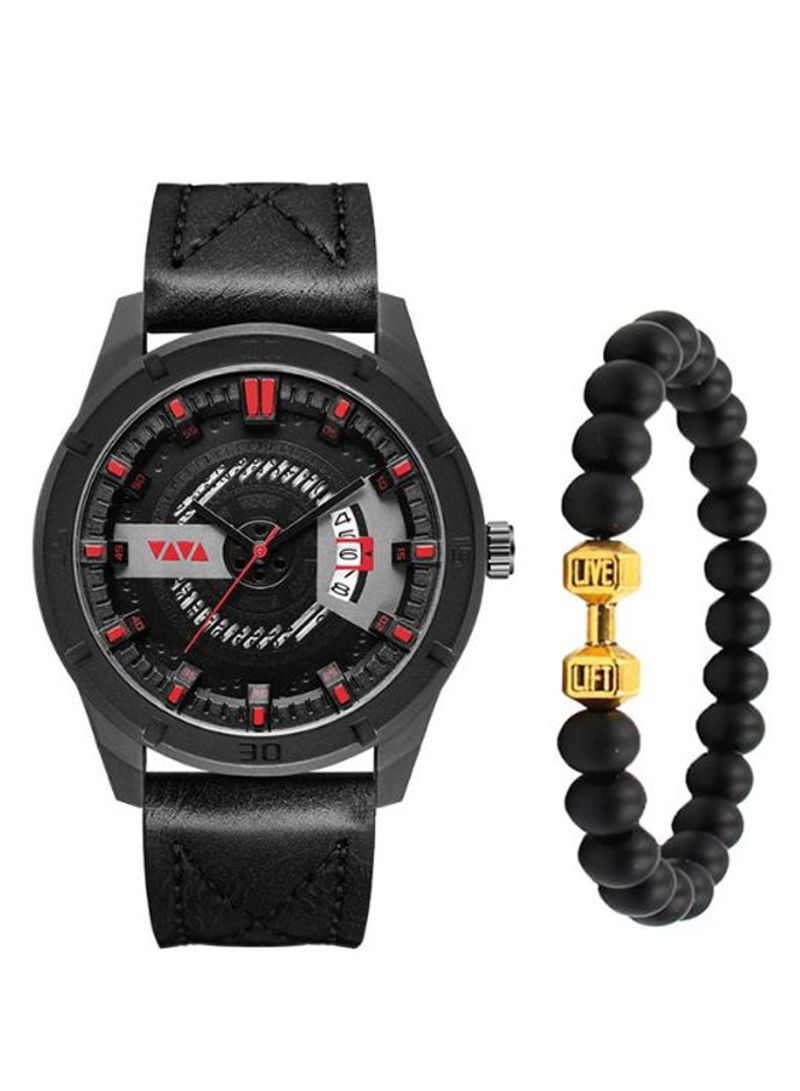 Men's Fashion Analog Watch And Bracelet Set NNSB03700114