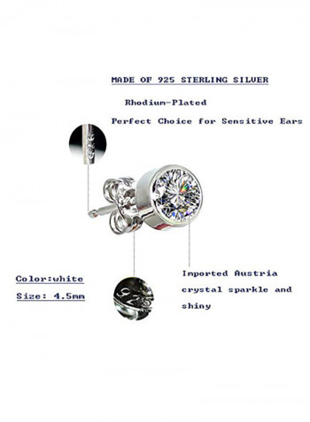 Hypoallergenic Crystal 925 Sterling Silver Earrings
