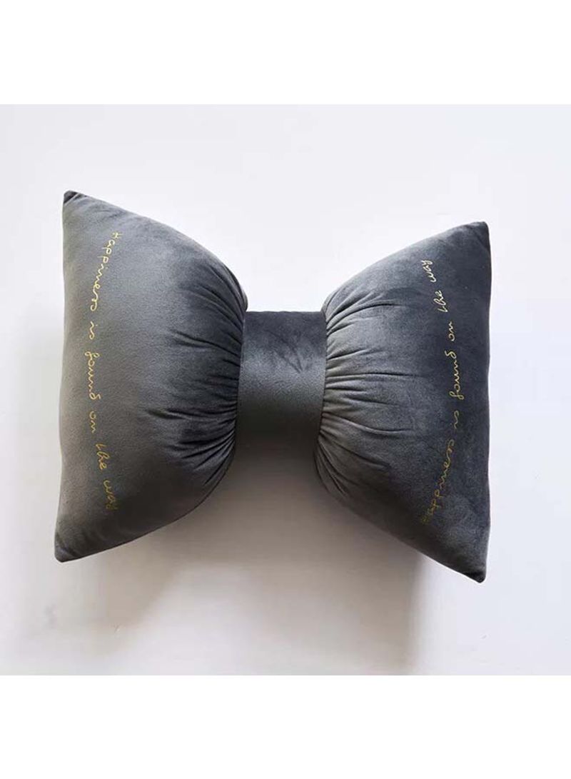 Bow Shaped Soft Pillow Black 40 x 31centimeter