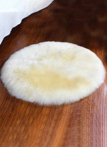 Round Thick Floor Mat Beige 40 x 40centimeter