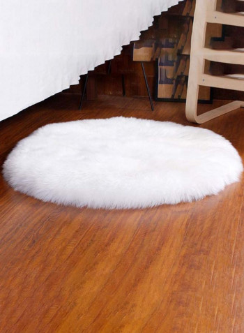 Round Thick Floor Mat White 40 x 40centimeter