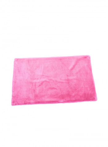 Soft Plush Pattern Living Room Floor Mat Pink 50 x 80centimeter