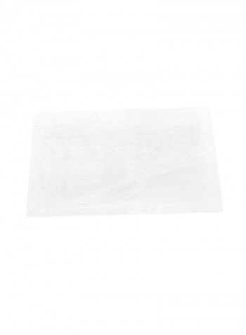 Soft Plush Pattern Living Room Floor Mat White 50 x 80centimeter