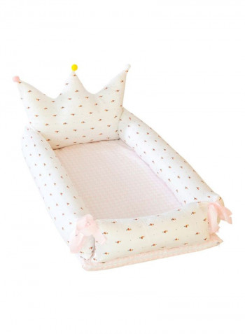 Flamingo Printed Crown Baby Crib Set