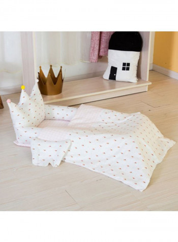 Flamingo Printed Crown Baby Crib Set