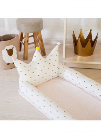 Flamingo Printed Crown Baby Crib Set
