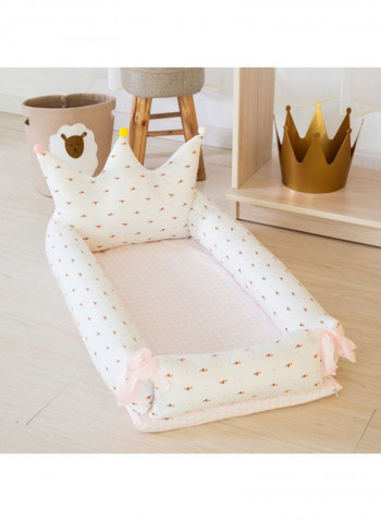 Flamingo Printed Crown Baby Crib Set