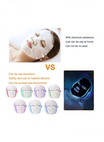 LED Optical Whitening Face Mask Instrument أبيض/أسود 230x200ملليمتر