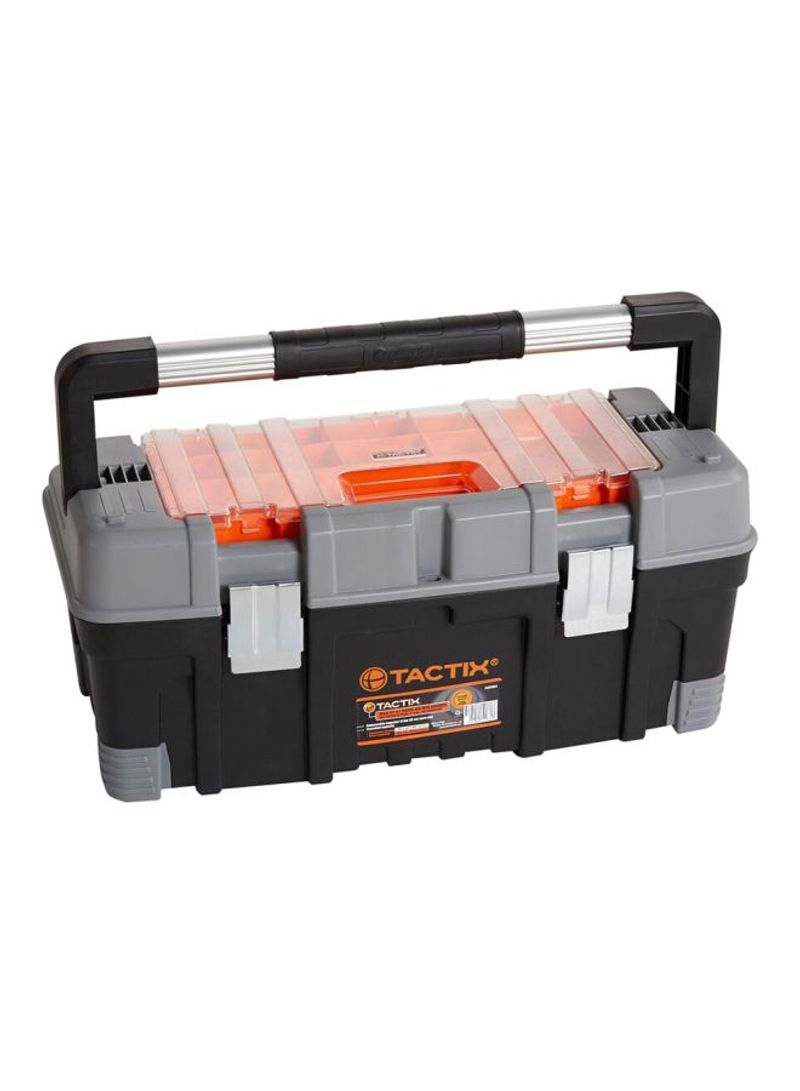 Plastic Box With Organizer Black/Grey/Orange 28×56×24cm