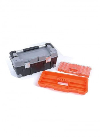 Plastic Box With Organizer Black/Grey/Orange 28×56×24cm