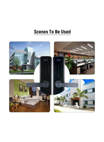 Portable LCD Touched Panel Digital Door Lock Black 24.6x6.9x14.9centimeter