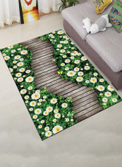 Wood Bridge Pattern Floor Mat Multicolour 80 x 120centimeter
