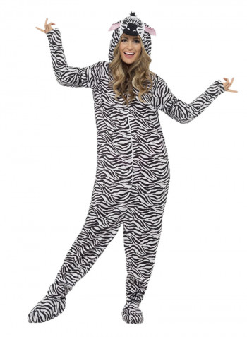 Hooded Zebra Costume L