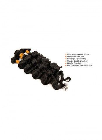 7-Piece Wavy Hair Extension Set Black