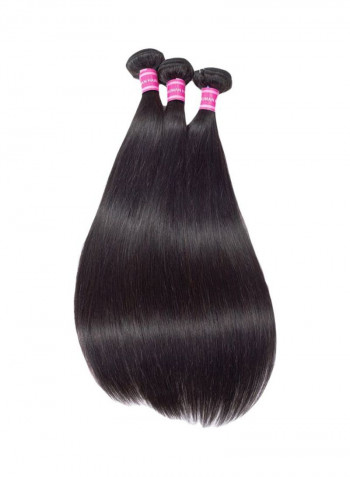 Straight Hair Extension Set Black 16inch