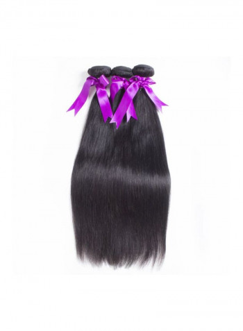 Straight Hair Extension Set Black 16inch