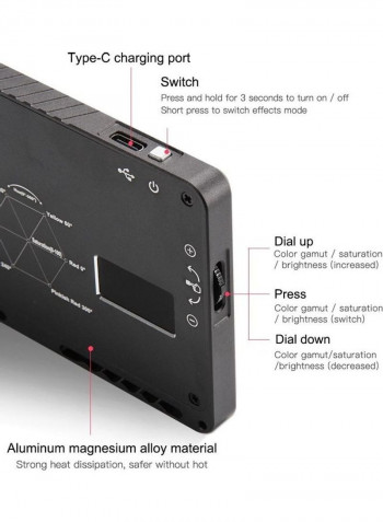 LED Video Light With Lighting Effects And Built In Battery Black/White