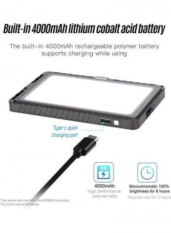 LED Video Light With Lighting Effects And Built In Battery Black/White