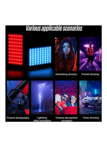 LED Video Light With Lighting Effects And Built In Battery Black/White