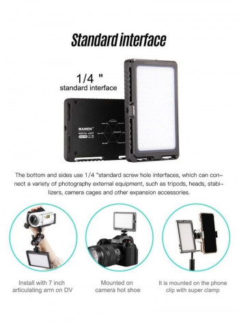 LED Video Light With Lighting Effects And Built In Battery Black/White