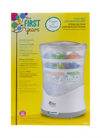 Babypro Power Steam Electric Steam Sterilizer - White/Clear/Grey