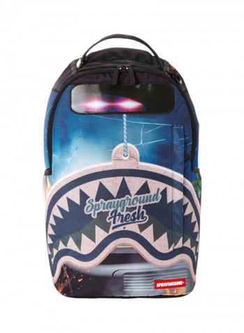 Kids Shark Print Backpack 11.5 Inches Blue