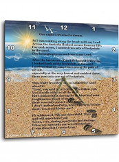DPP 204469 3 Footprints In The Sand On Beach With Poem Wall Clock Multicolour 15 x15inch