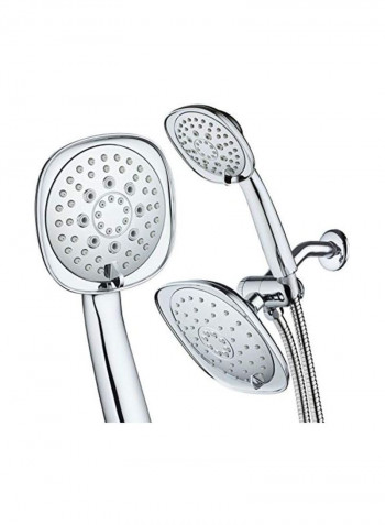 Shower Head With Handheld Shower Silver 10x8x4inch
