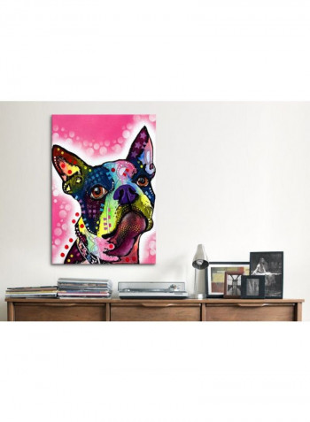 Boston Terrier Canvas Wall Art Multicolour 18 x 12inch