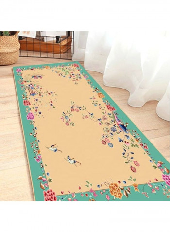 1 Piece Rug Anti-Skidding Flower Print Soft Living Room Bedroom Floor Mat multicolour 80*180 (W*L)cmcm