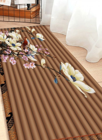 1 Piece Rug Anti-Skidding Flower Print Soft Living Room Bedroom Floor Mat multicolour 80*180 (W*L)cmcm