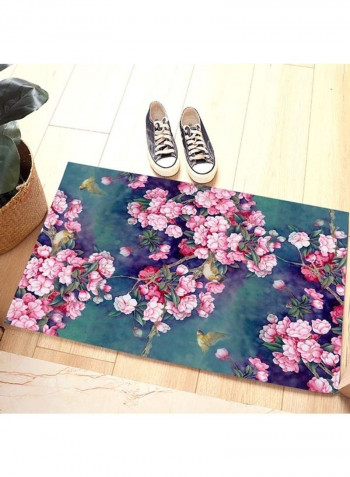 1 Piece Rug Anti-Skidding Flower Print Soft Living Room Bedroom Floor Mat multicolour 80*180 (W*L)cmcm