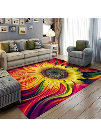 1 Piece Rug Anti-Skidding Sun Flower Print Soft Living Room Bedroom Floor Mat multicolour 80*180 (W*L)cmcm