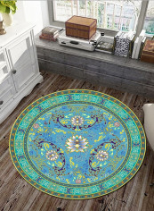 Classic Floral Print Living Room Floor Mat Multicolour Lcm