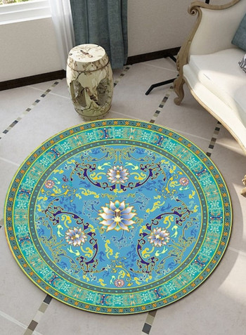 Classic Floral Print Living Room Floor Mat Multicolour Lcm